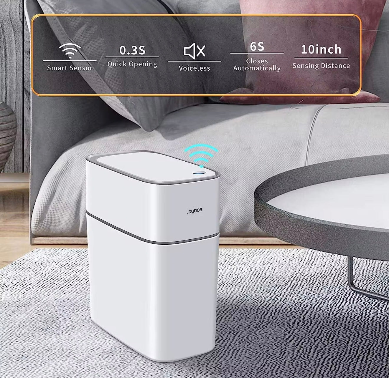 JOYBOS Automatic Motion Sensor Trash Can (14L)