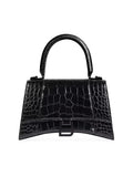 Croc-Embossed Structured Hobo Bag