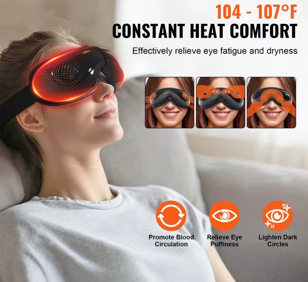 VEVOR Heated Eye Massager with Bluetooth & Remote