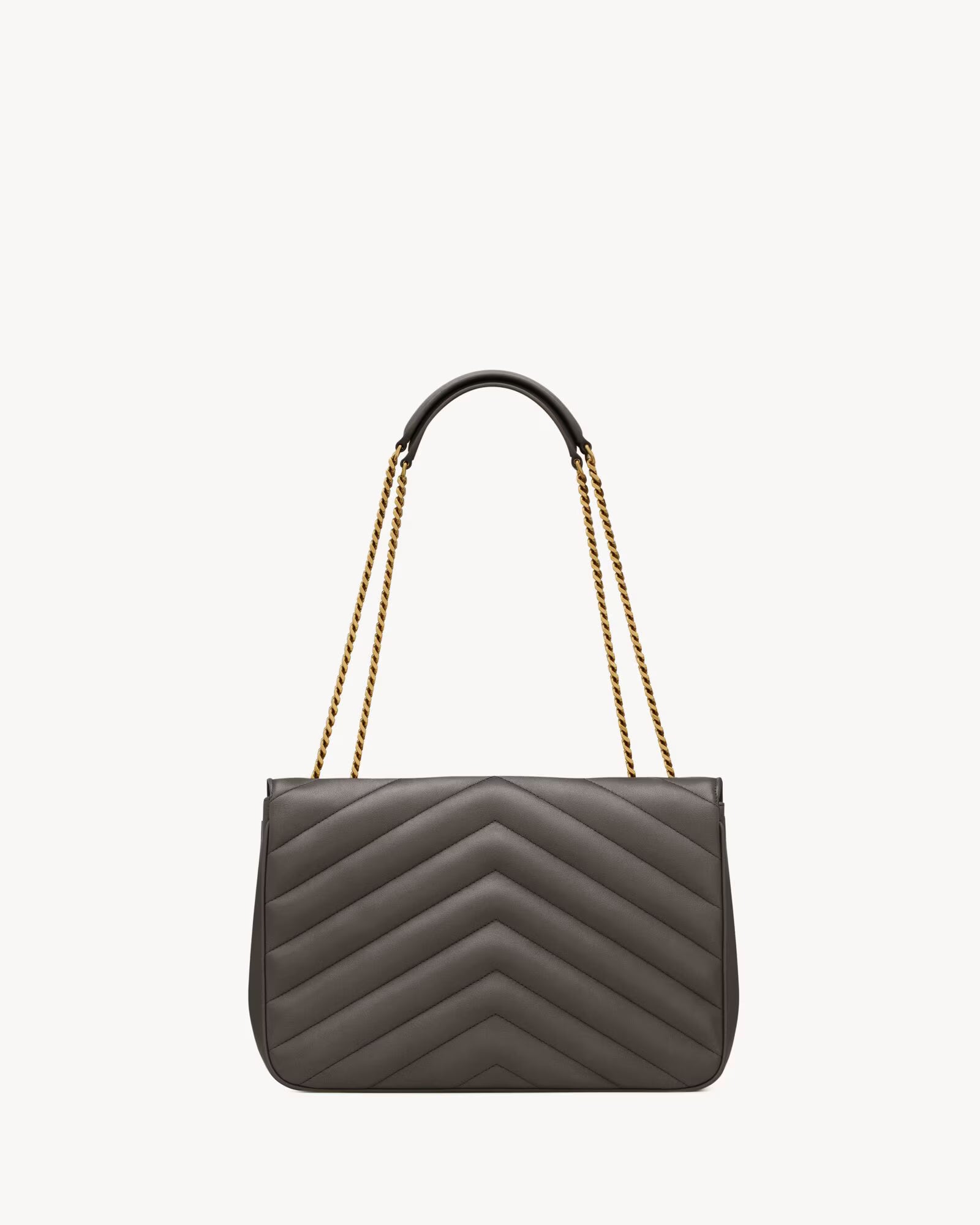 Nouvelle Quilted Shoulder Bag 31 CM (Gray Gold Logo)