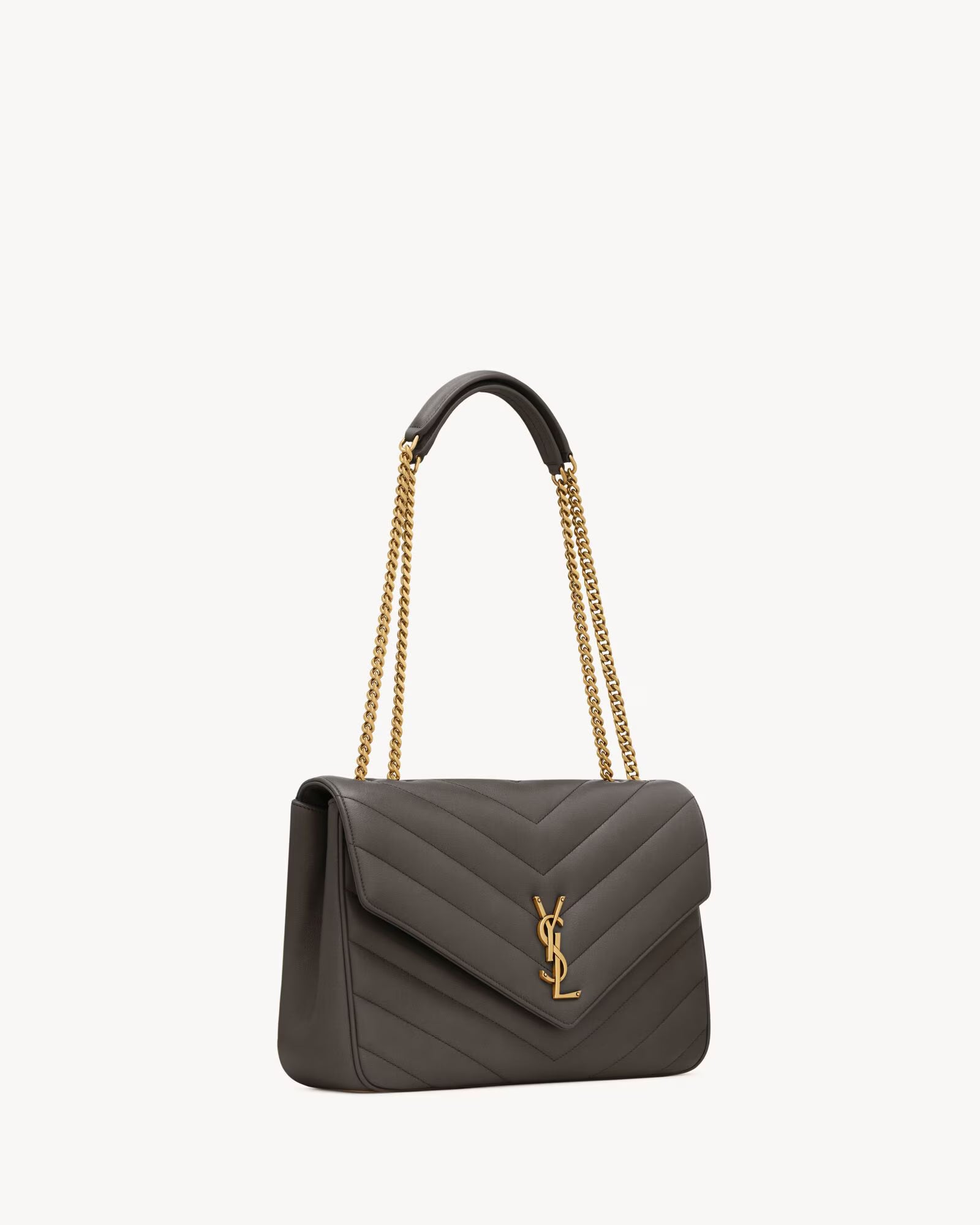 Nouvelle Quilted Shoulder Bag 31 CM (Gray Gold Logo)