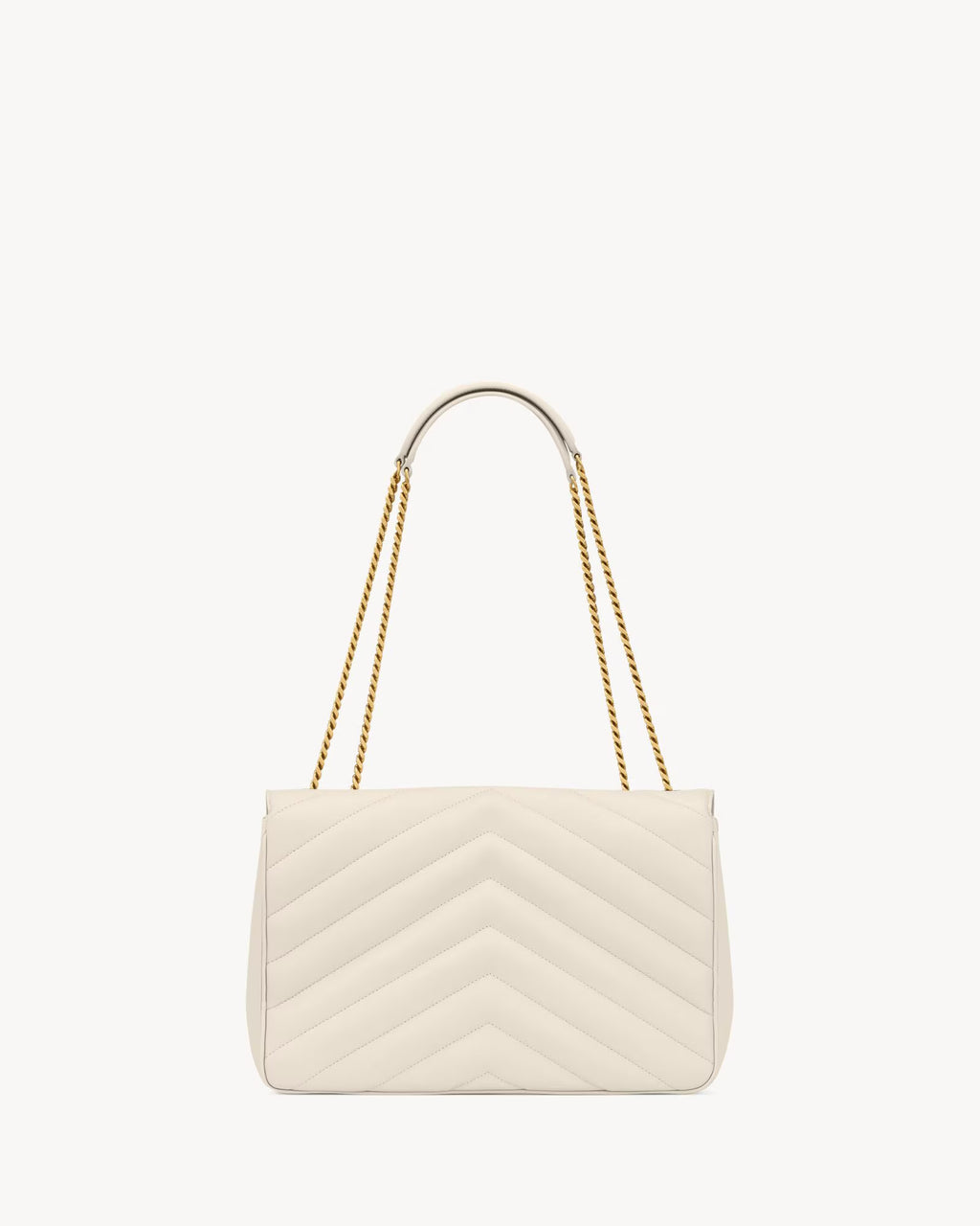 Nouvelle Quilted Shoulder Bag 31 CM (White Gold Logo)
