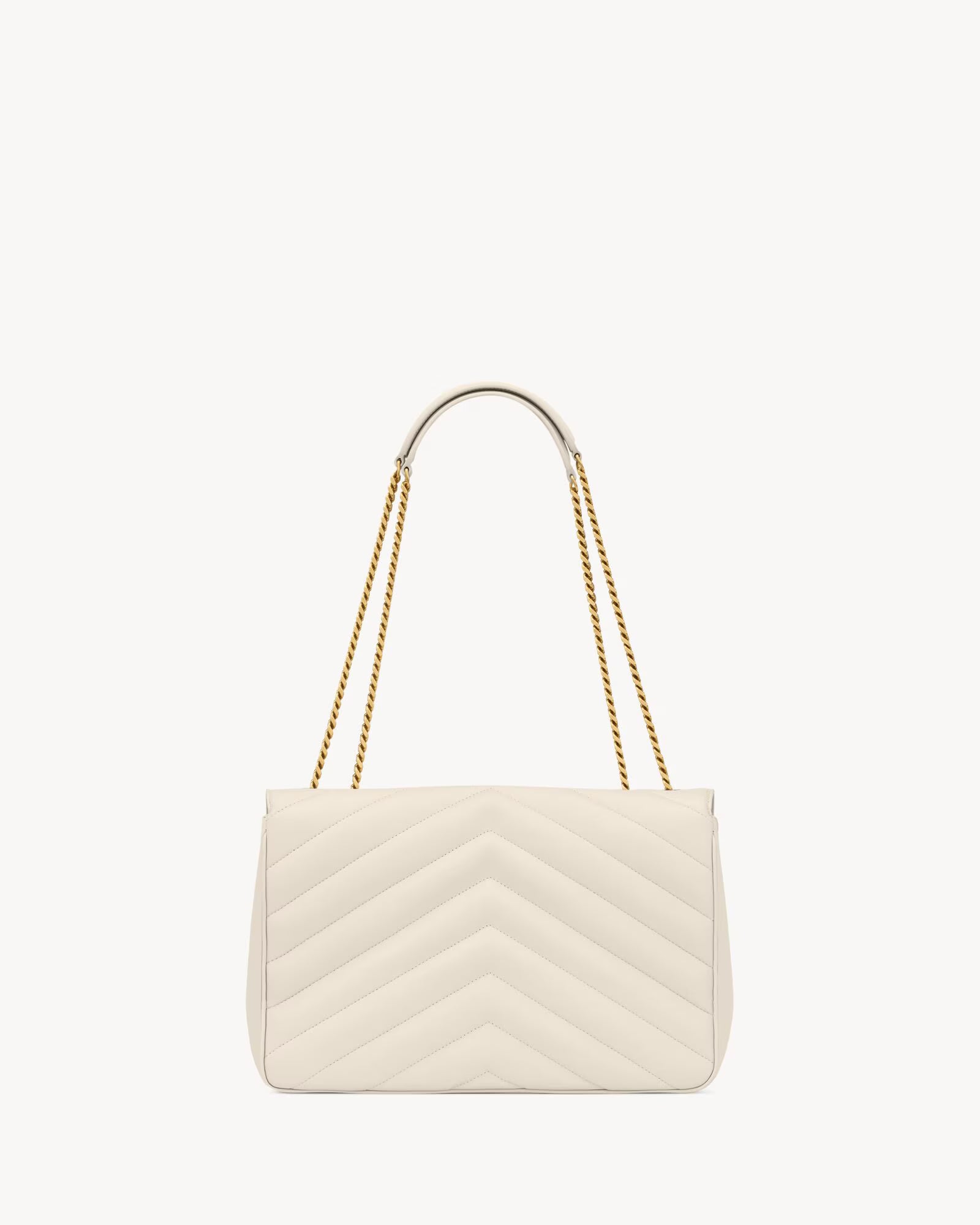 Nouvelle Quilted Shoulder Bag 31 CM (White Gold Logo)