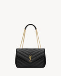 Nouvelle Quilted Shoulder Bag 31 CM (Black Gold Logo)