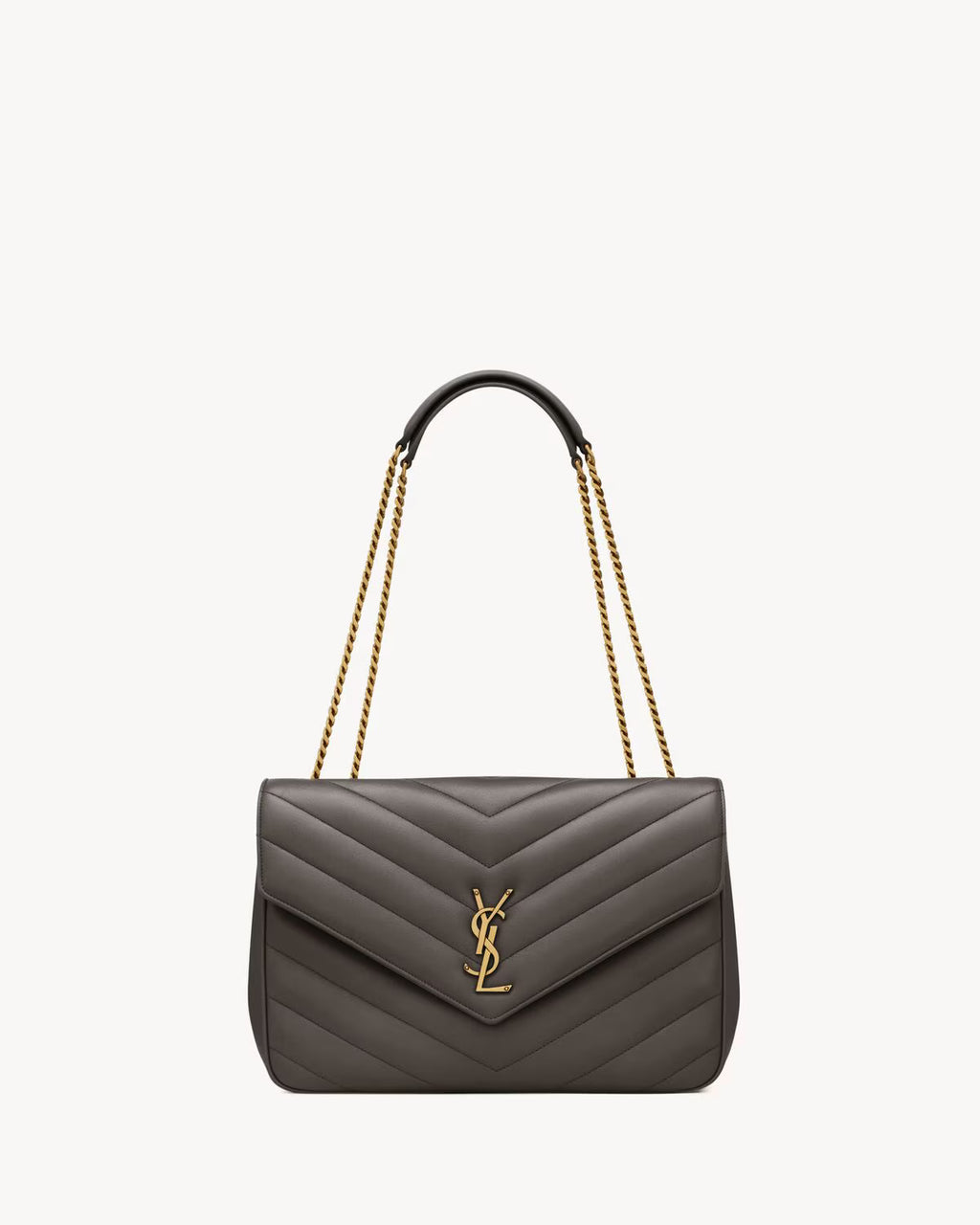 Nouvelle Quilted Shoulder Bag 31 CM (Gray Gold Logo)