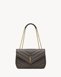 Nouvelle Quilted Shoulder Bag 31 CM (Gray Gold Logo)