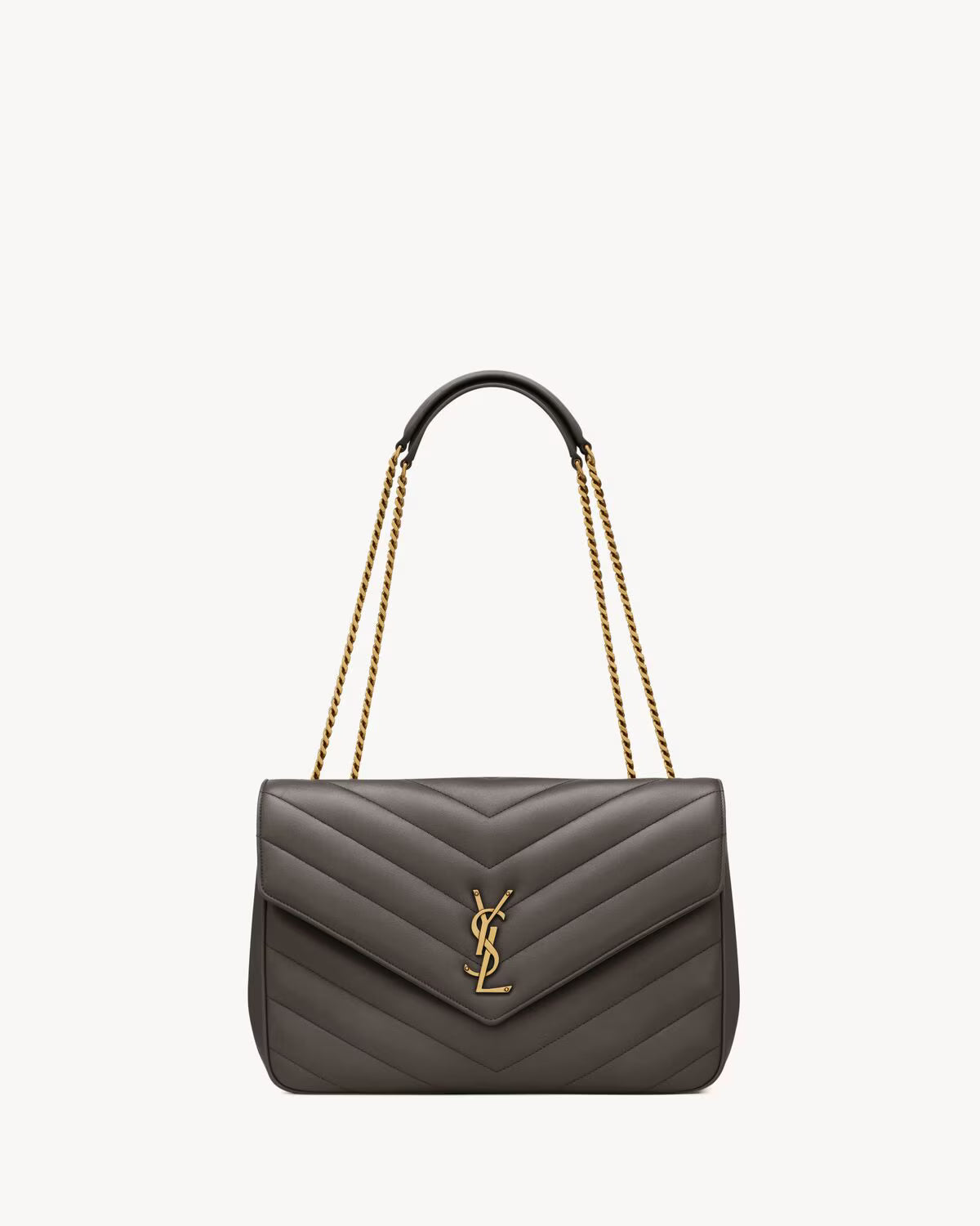 Nouvelle Quilted Shoulder Bag 31 CM (Gray Gold Logo)