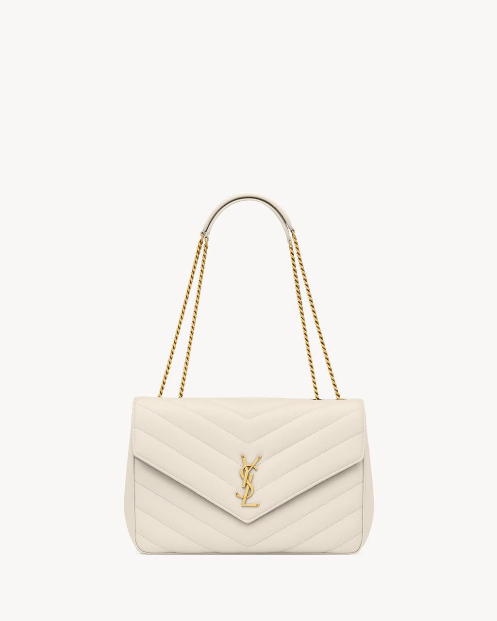 Nouvelle Quilted Shoulder Bag 31 CM (White Gold Logo)
