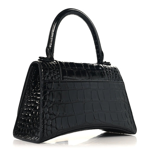 Croc-Embossed Structured Hobo Bag