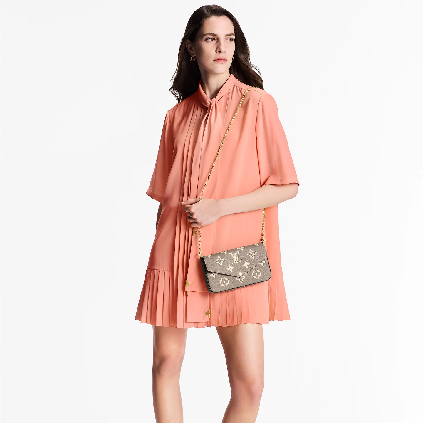 Elvienne Chain Pochette (Dove/Cream)