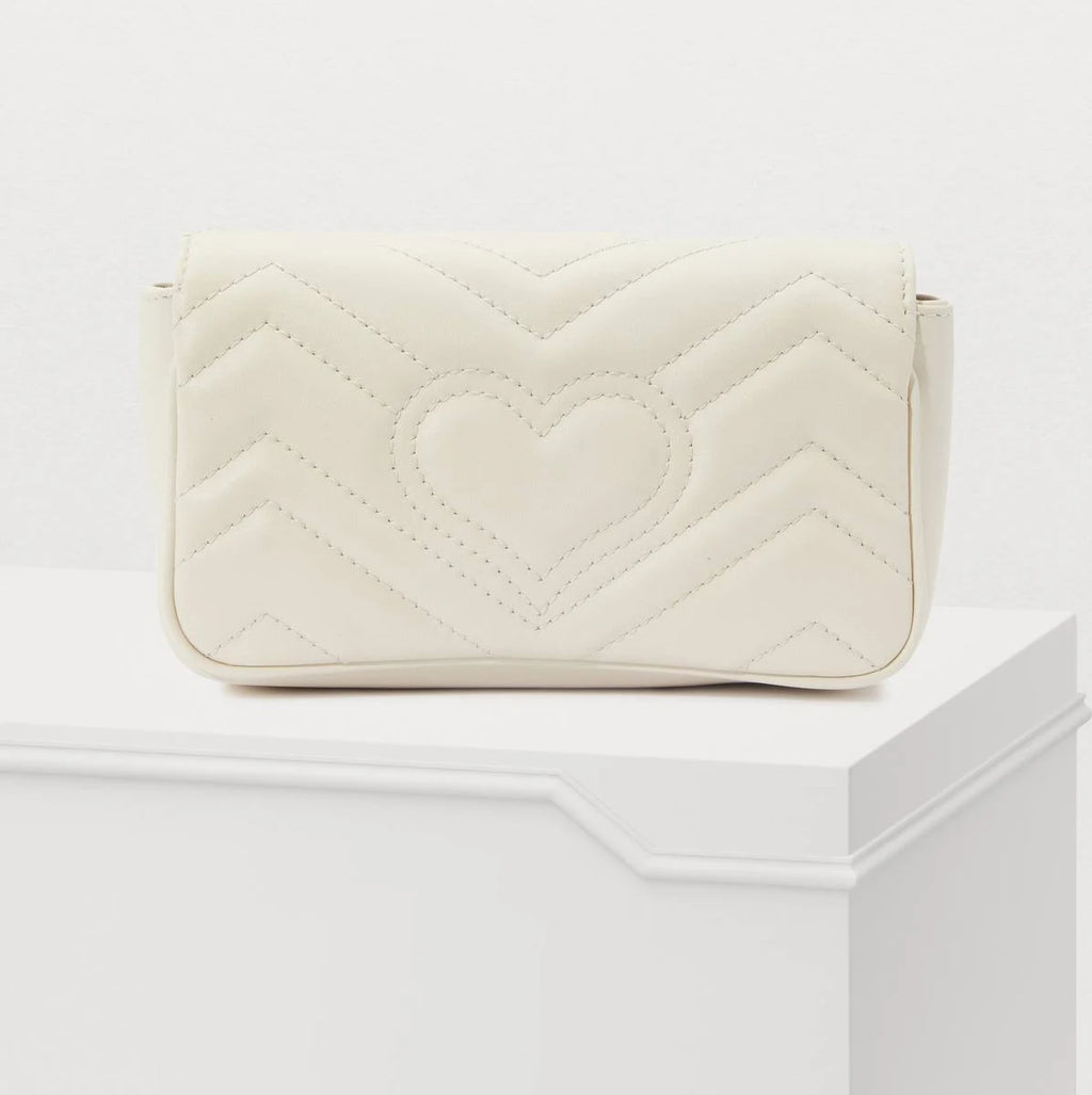 Veloura Marmont GG Mini Crossbody Bag White